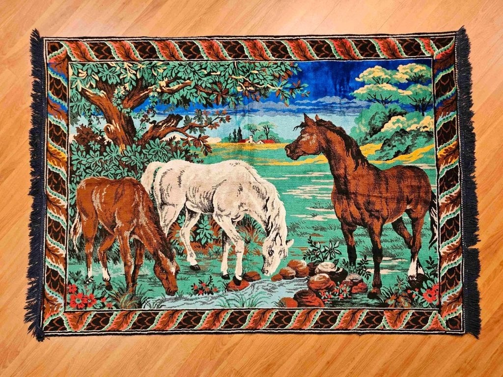Wandkleed paarden 165/110 cm, Meerkleurig, Djt@dejuistetoon.eu, Ophalen of Verzenden, Zo goed als nieuw