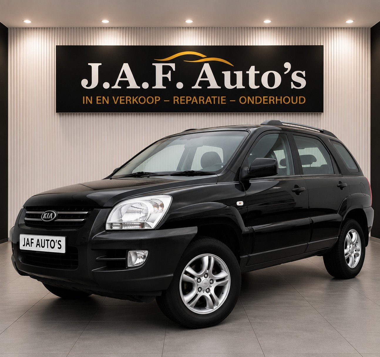 Kia Sportage 2.0 2WD 2007 Zwart, Auto's, 1442 kg, 4 cilinders, Zwart, Origineel Nederlands