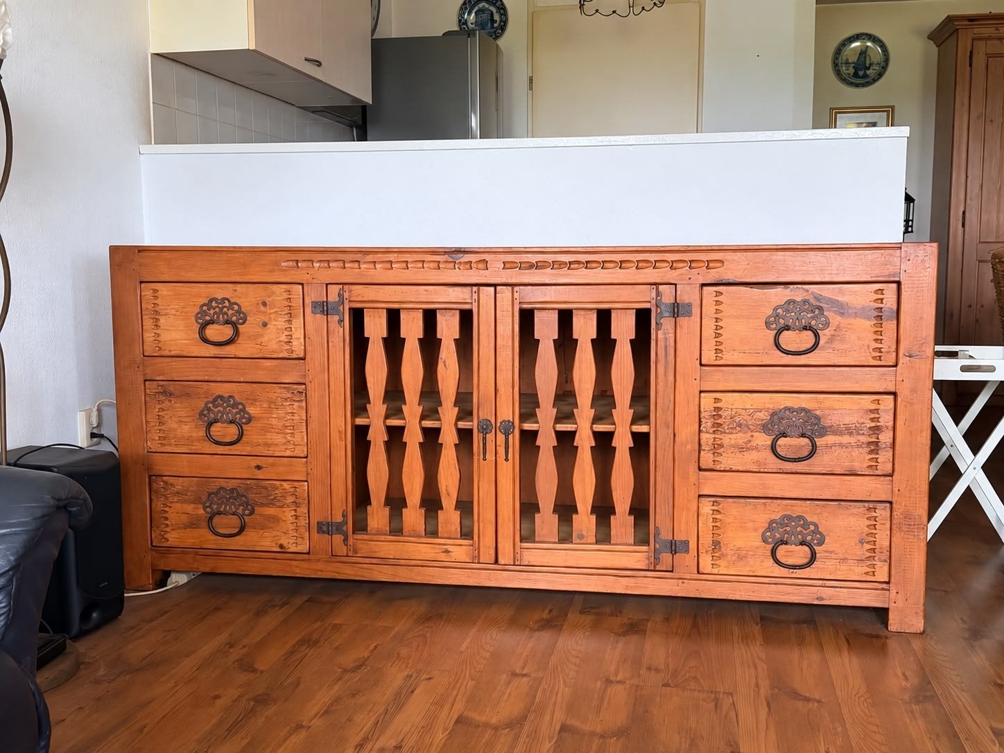 Prachtige houten dressoir/buffetkast zie foto's, Ophalen, Gebruikt, 150 tot 200 cm, Met lade(s)