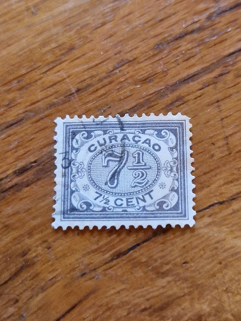 Curacao gestempeld nr 34 stompe hoek, Ophalen of Verzenden, Gestempeld