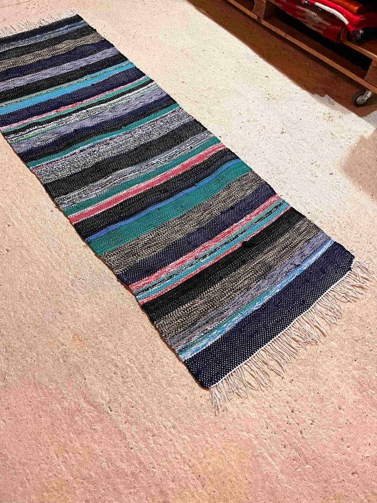 Kleed vloerkleed recycle geweven stof banen 189/67 cm, Huis en Inrichting, Gebruikt, Etten-Leur, DJT@dejuistetoon.eu, Overige kleuren
