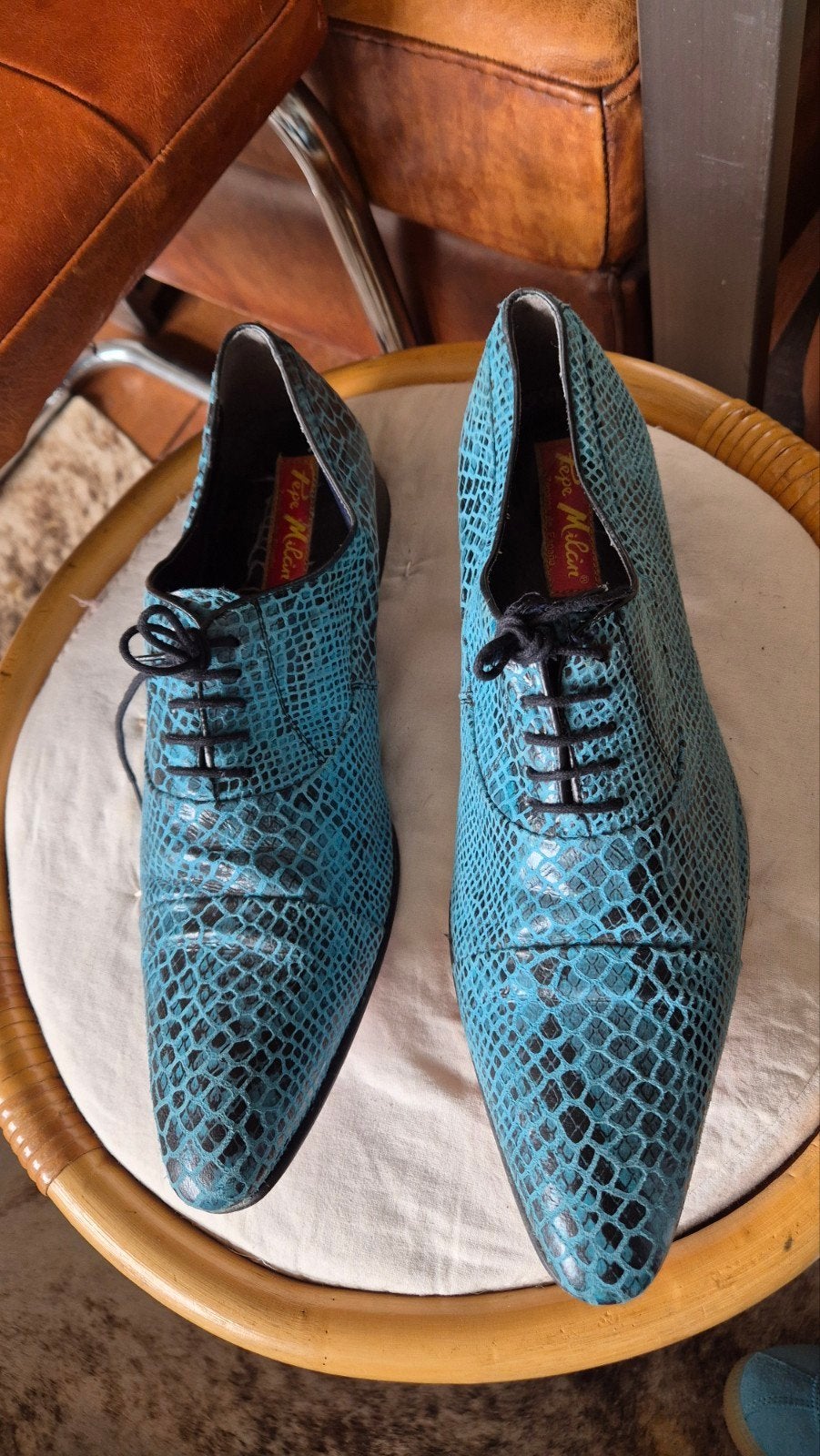 Pepe Milan blauwe volledig leren schoenen mt 43 mooie staat, Blauw, Pepe Milan, Ophalen of Verzenden, Gedragen