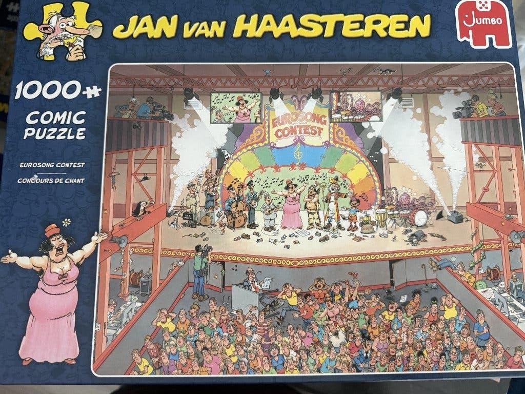 Jan van Haasteren De Eurosong contest 1000 stukjes, Ophalen of Verzenden, 500 t/m 1500 stukjes, Zo goed als nieuw, Legpuzzel