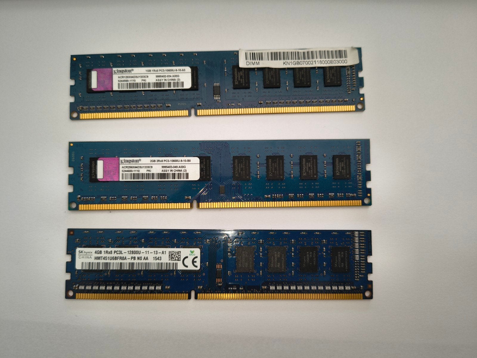 DDR3 RAM Geheugenmodules (2x 2GB Kingston, 1x 4GB SK Hynix), Gebruikt, Server, 8 GB, DDR3