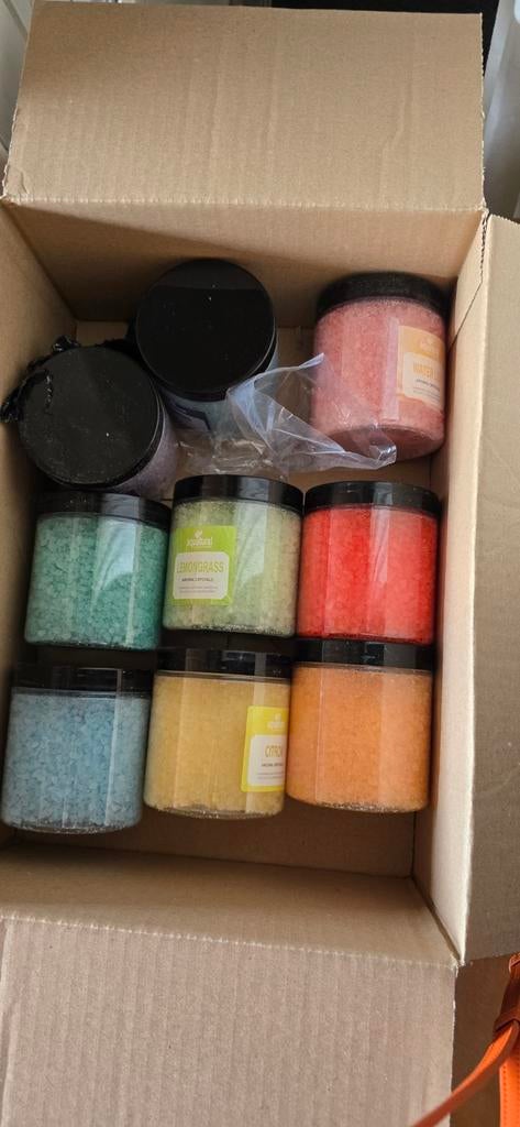 9 Natuurlijke Aroma Zout Kristallen voor Bad & Spa, Ophalen of Verzenden, Nieuw, Bad & Douche