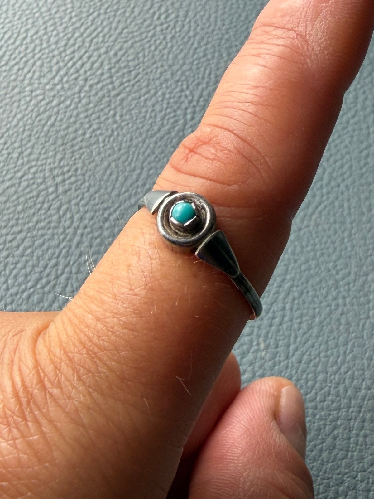 Antieke Zilveren ring met turkoois steen, Sieraden, Tassen en Uiterlijk, Antieke sieraden, Ophalen of Verzenden, Zilver, Ring