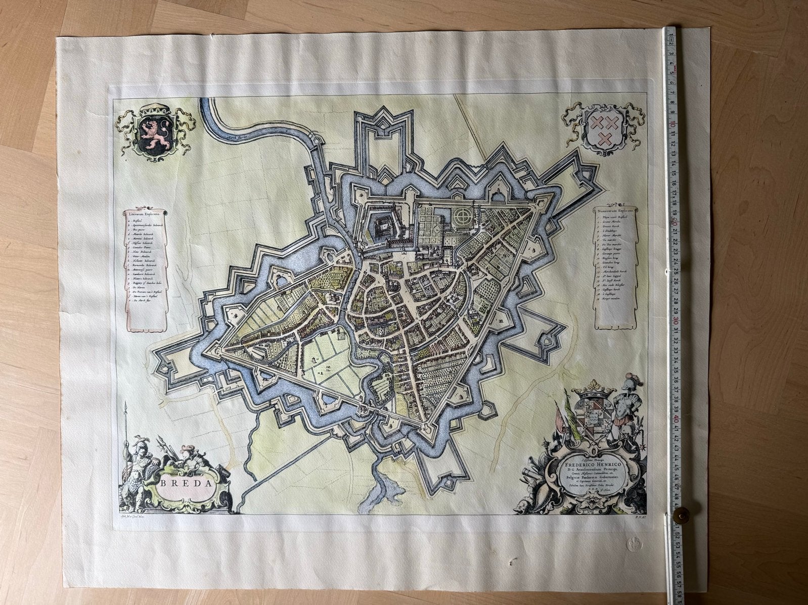 Hoogwaardige reproductie van historische kaart Breda, Antiek en Kunst, Ophalen
