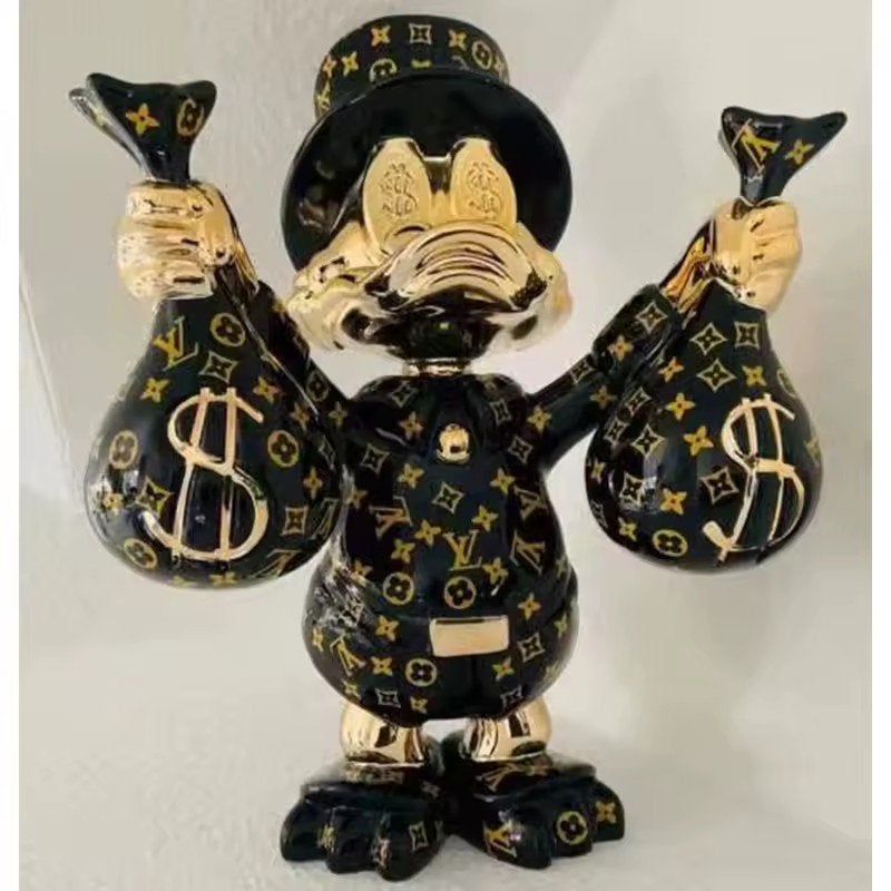 Dagobert Duck Louis Vuitton Beeld - 45 cm Eyecatcher, Ophalen of Verzenden, Overige figuren, Nieuw, Beeldje of Figuurtje