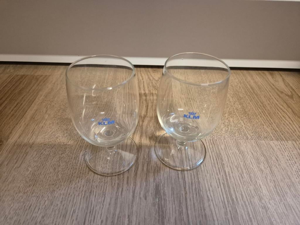2 KLM glaasjes, Ophalen of Verzenden