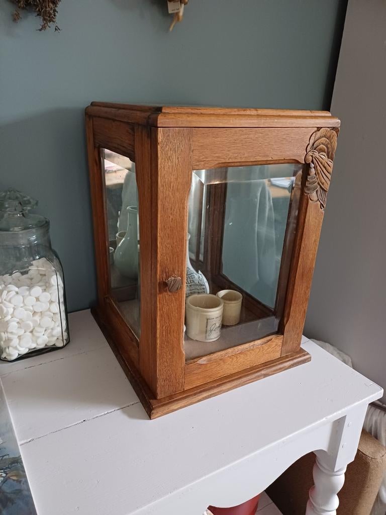 Antiek Oud Toonbank Vitrine Pronk/Kastje, Ophalen of Verzenden, Rechthoekig
