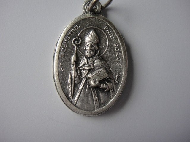 Medaille Heilige Augustinus andere zijde H. Monica, Ophalen of Verzenden, Zo goed als nieuw, Overige typen, Christendom | Katholiek