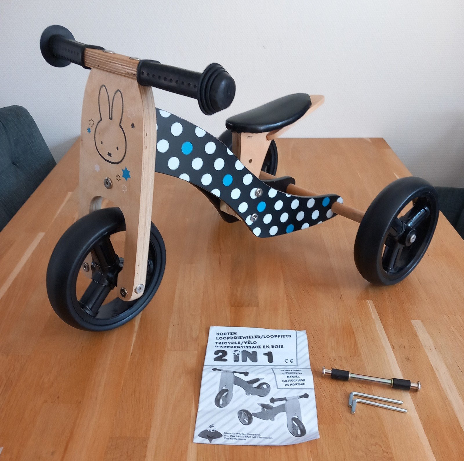 Houten loopfiets/driewieler 2-in-1 Nijntje, Ophalen of Verzenden, Zo goed als nieuw, Loopfiets