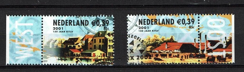 Nederland NVPH 2010 ab met tab gestempeld 2, Verzenden, Na 1940, Gestempeld