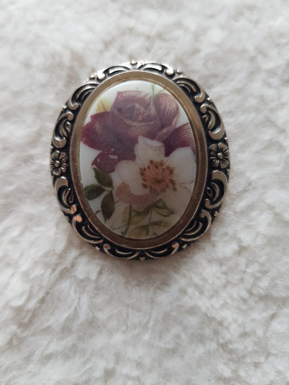 Vintage Sjaalklem, Sieraden, Tassen en Uiterlijk, Overige materialen, 4 tot 7 cm, Gebruikt, Ophalen of Verzenden