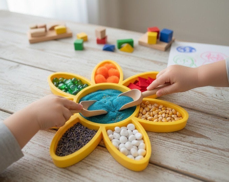 Sensory tray bloem / montessori / dienblad, Ophalen of Verzenden, Nieuw, Ontdekken
