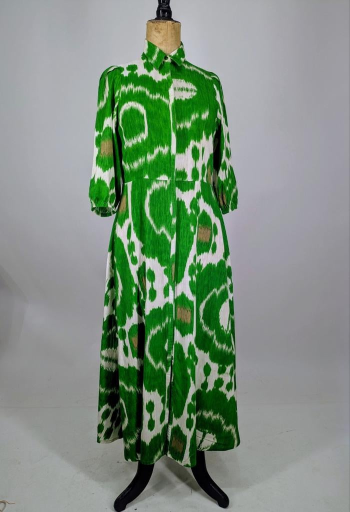 Shoeby Printed Maxi Jurk Groen Maat S, Onbekend, Ophalen of Verzenden, Zo goed als nieuw, Shoeby