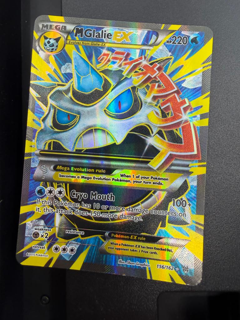 Pokémon Kaart: MEGA M Glalie-EX (Foil, 156/162), Ophalen of Verzenden, Gebruikt, Losse kaart, Foil