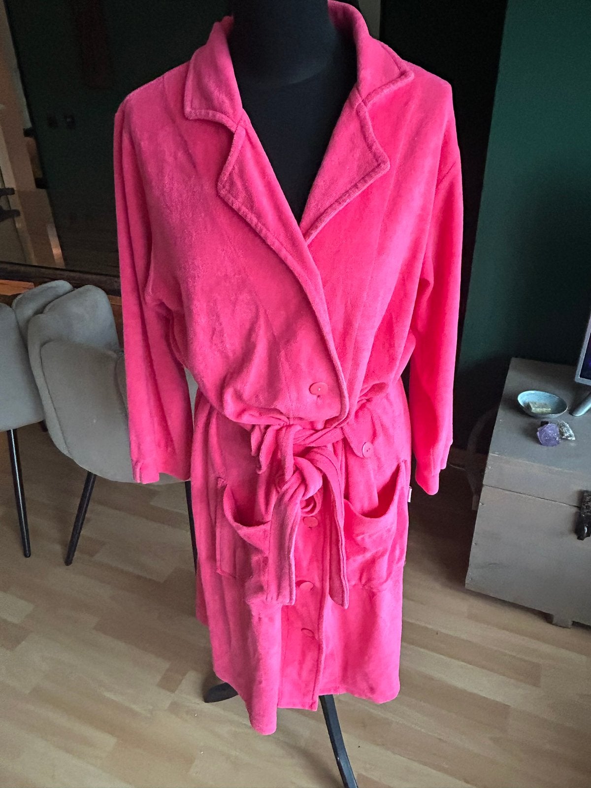 Pastunette mooie roze badstof badjas met knopen mt 42 ZGAN, Ophalen of Verzenden, Zo goed als nieuw
