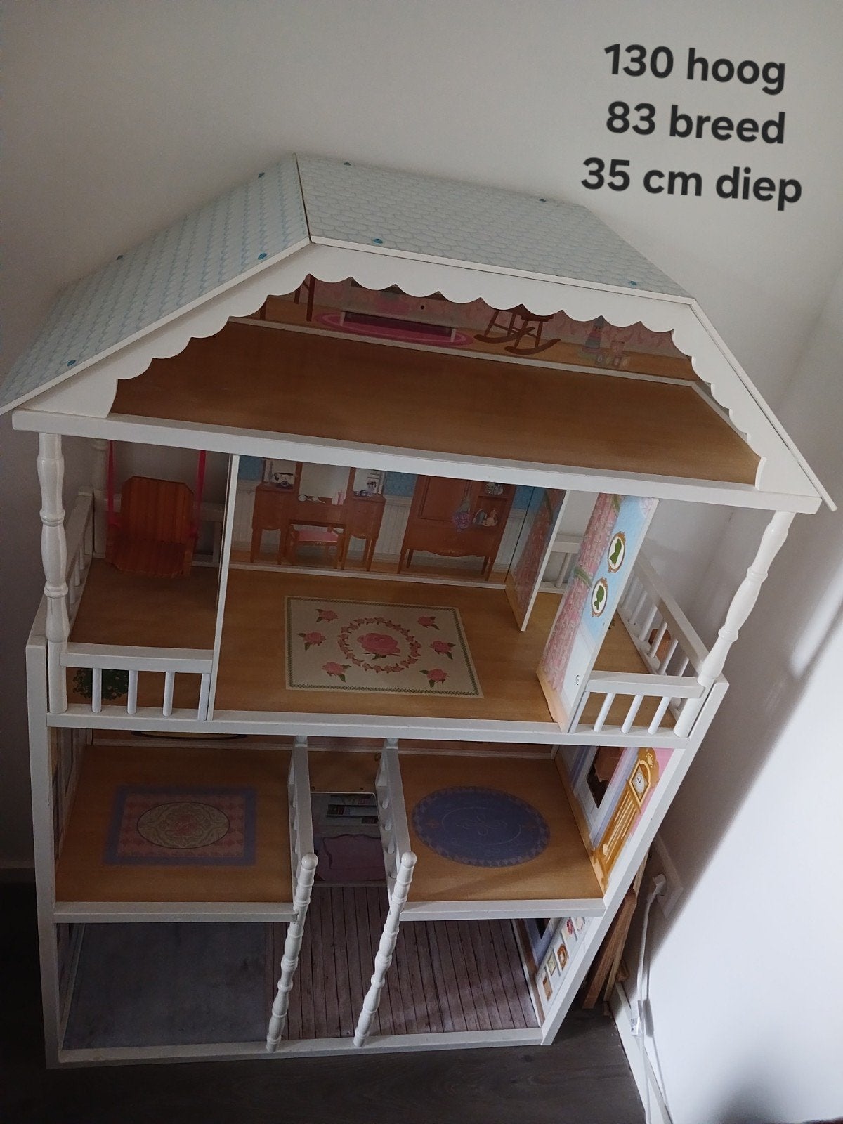 Groot Barbiehuis - 130x83x35 cm - moet snel weg!, Ophalen, Gebruikt, Barbie