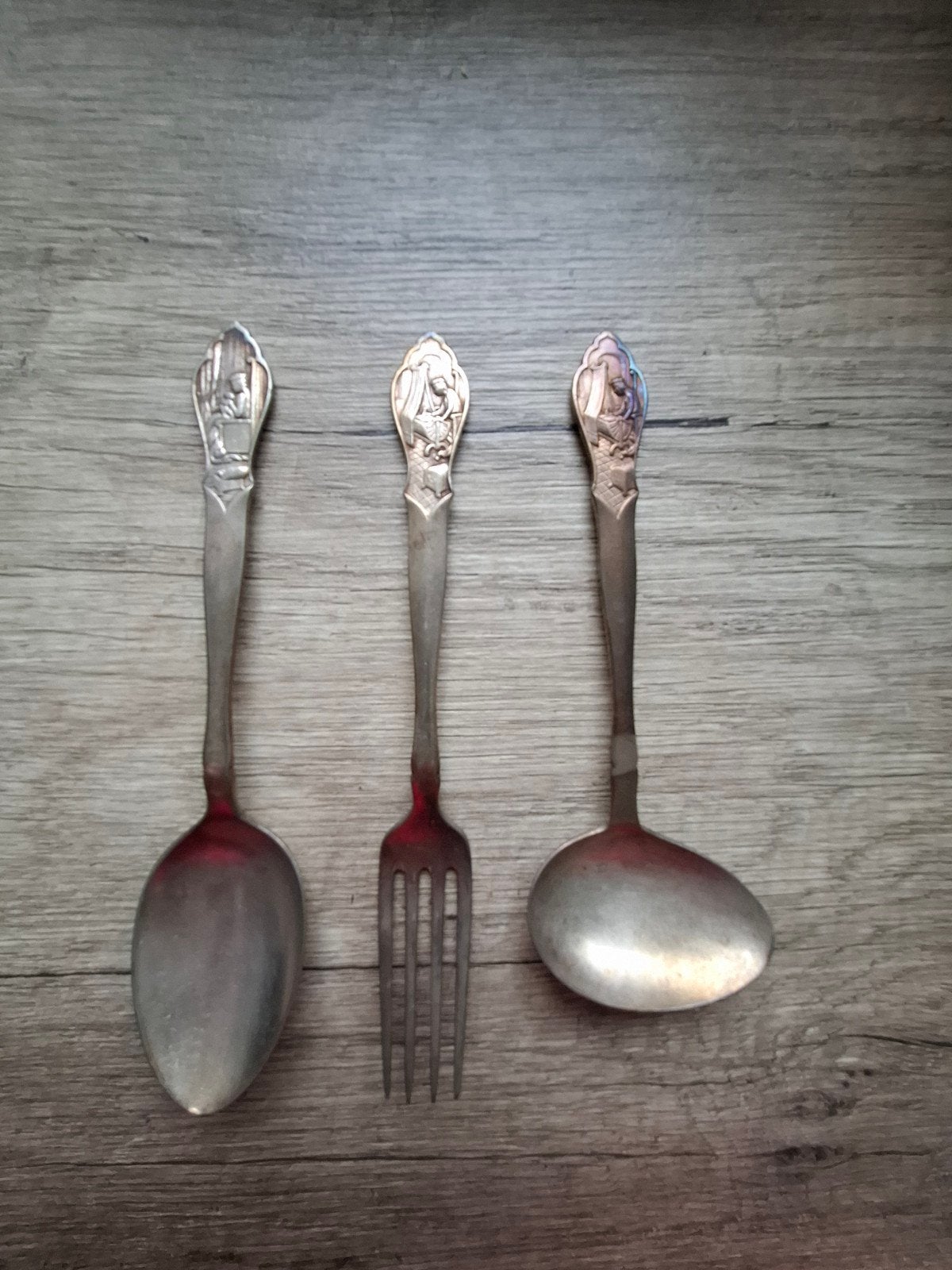 Antiek vintage oud bestek kinderbestek couvert kindercouvert, Ophalen of Verzenden