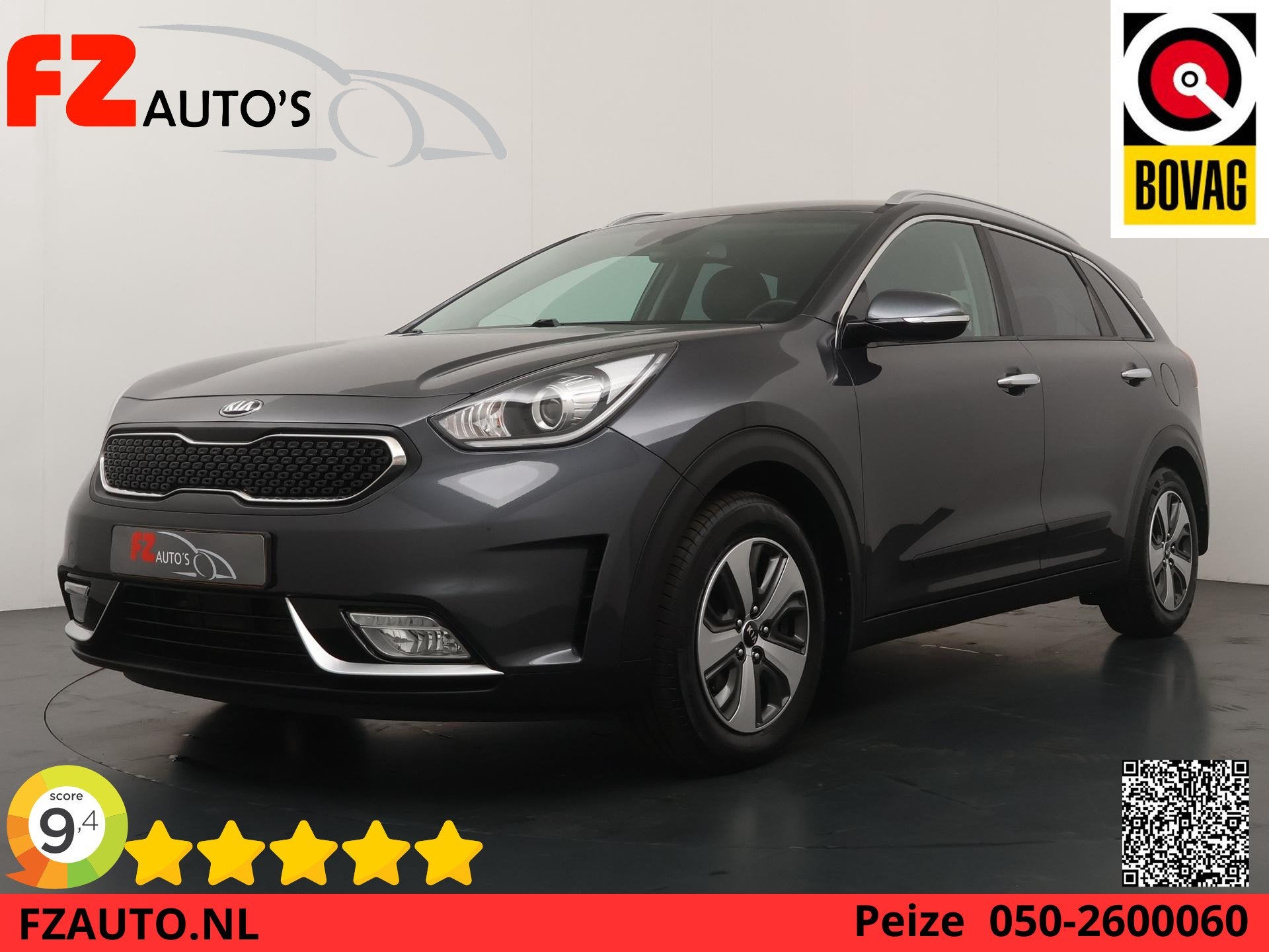 Kia Niro 1.6 GDi Hybrid DynamicLine - Navigatie - Climate Co, Gebruikt, 2 kWh, Leder en Stof, Origineel Nederlands