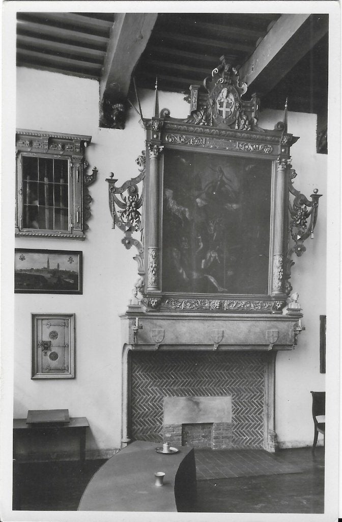 Zwolle, Schouw in Raadzaal, schilderij, Verzenden, 1940 tot 1960, Ongelopen, Overijssel