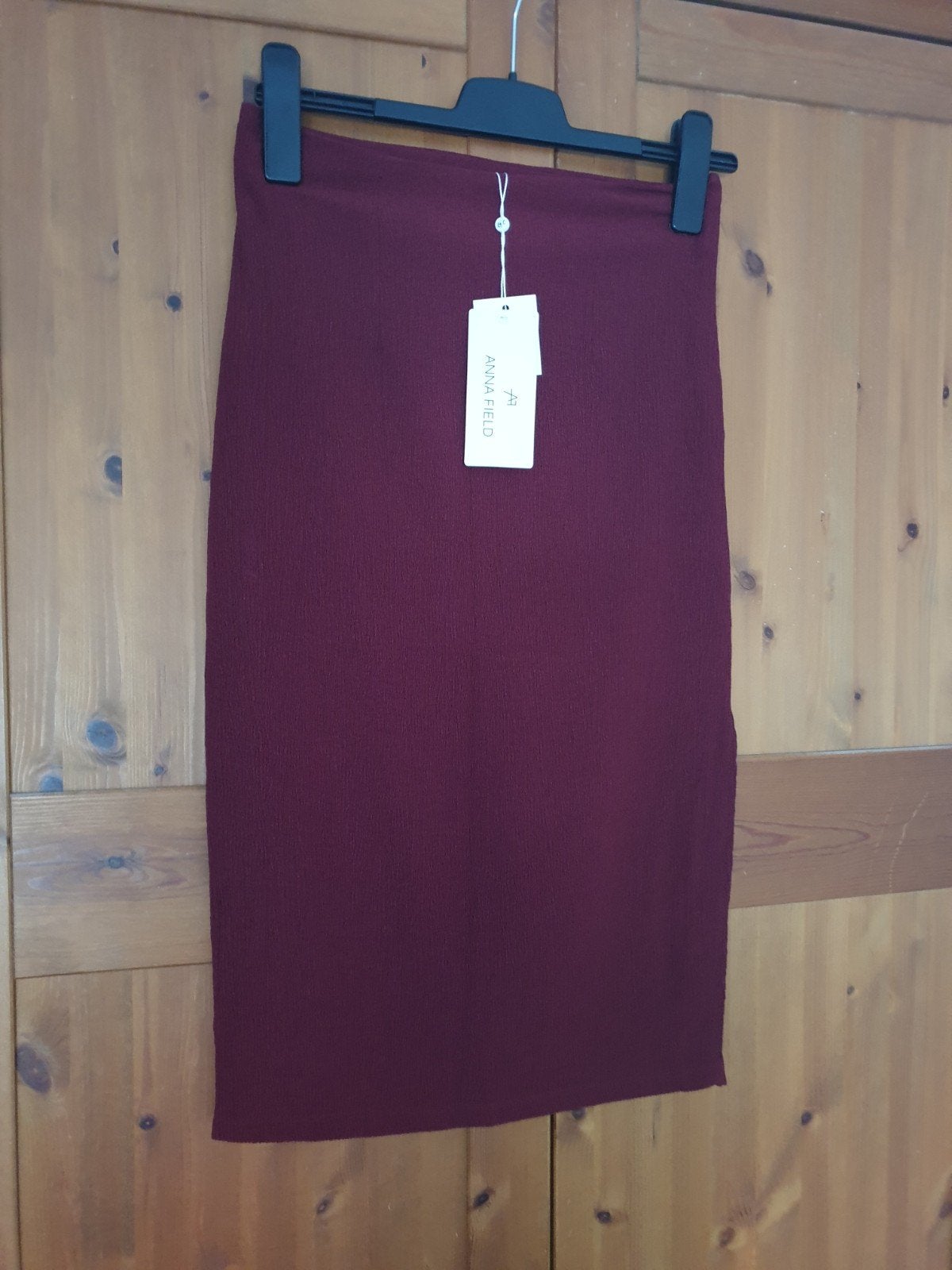 Anna Field Bordeaux Rib Kokerrok Maat XS, Anna Field, Nieuw, Ophalen of Verzenden, Maat 34 (XS) of kleiner