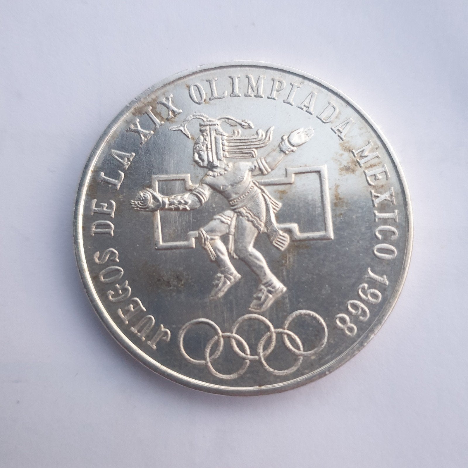 Zilveren 25 Pesos Olympische Spelen Mexico 1968 Munt, Postzegels en Munten, Ophalen of Verzenden, Losse munt, Zilver