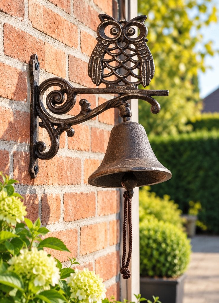 PRACHTIGE GIETIJZEREN DEURBEL MET UIL, Nieuw, Info@huisentuindecoratiemarie.nl, Huis en tuin decoratie marie, Peize