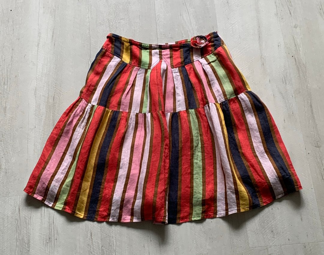 Oilily linnen gevoerde rok, midi lengte maat XL 42, Kleding | Dames, Overige kleuren, Verzenden, Maat 42/44 (L), Zo goed als nieuw
