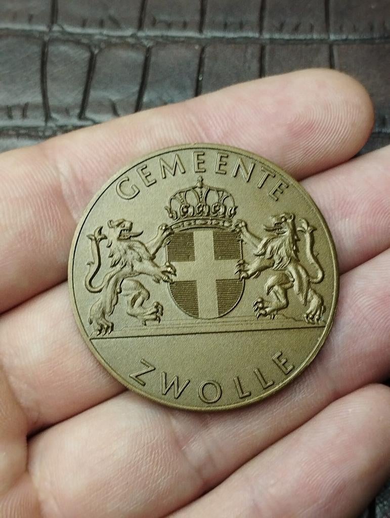 Tafelmedaille 1976 gemeente Zwolle, Ophalen of Verzenden, Overige materialen