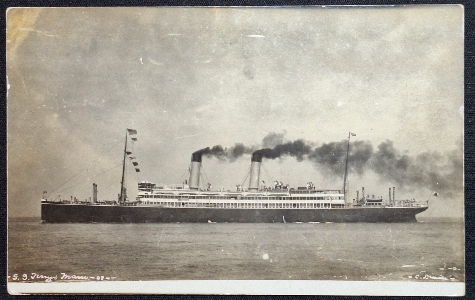 S.S. Jenyo Manu 1908, Verzamelen, Ophalen of Verzenden, Voor 1920, Gelopen, Overige thema's
