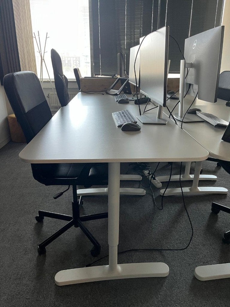6 witte bureaus Ikea - zo goed als nieuw, Ophalen, 120 cm, Scandinavisch, Zo goed als nieuw