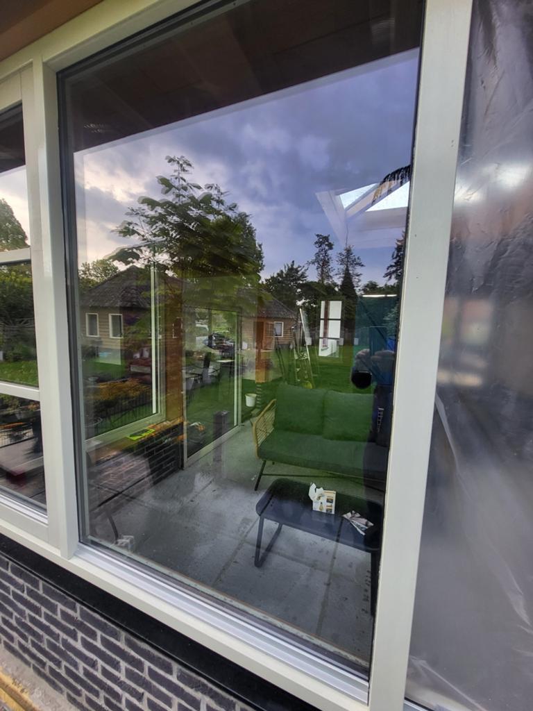 Gratis, 3x Hr++ glas 1x met hardhouten kozijn, Ophalen, 160 cm of meer, Gevelraam of Ruit, 160 cm of meer