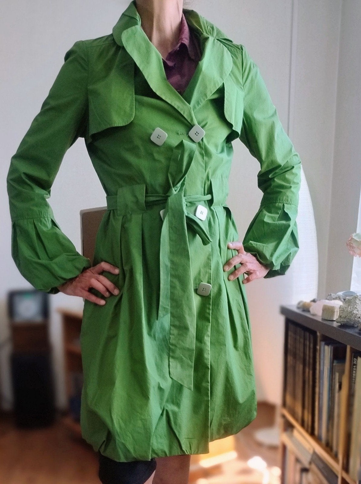 Gevoerde Zomerjas Double Breasted Trenchcoat Maat S, Nieuw, Ophalen of Verzenden, Maat 36 (S), Groen