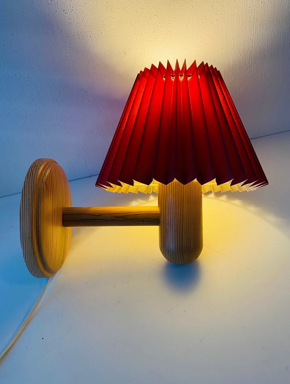 Pine houten wandlamp van Vigan Sweden , jaren 70, Ophalen of Verzenden, Huis en Inrichting