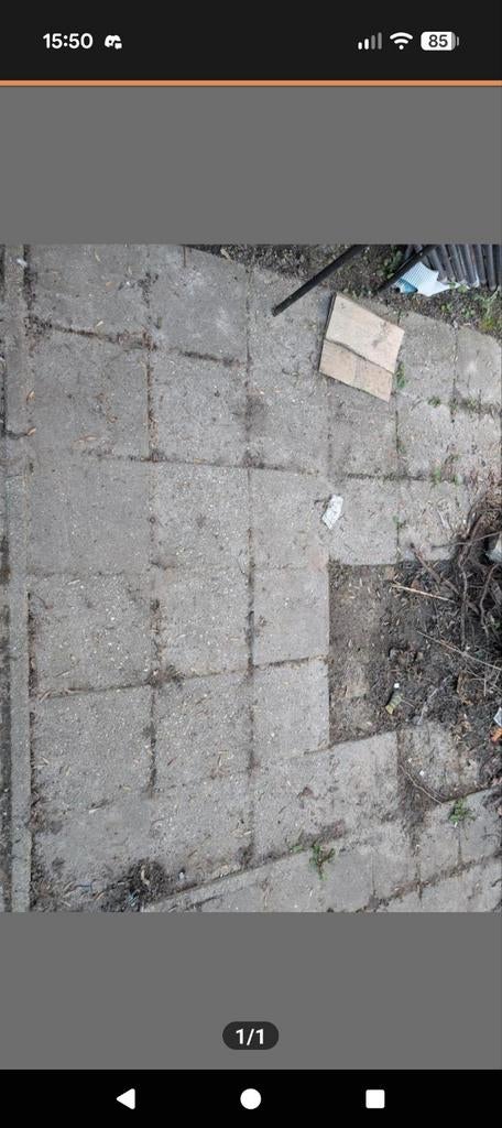 Gratis tegels af te halen, Tuin en Terras, Ophalen, Gebruikt, Beton, Terrastegels