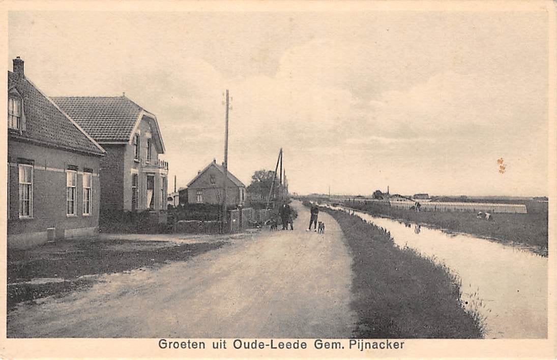 Oude-Leede Gem. Pijnacker - Groeten uit Oude-Leede, Verzamelen, Ansichtkaarten | Nederland, Verzenden, Voor 1920, Ongelopen, Zuid-Holland