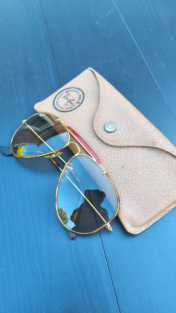 Ray-Ban Outdoorsman Tortuga Changeable maat 58-14 ZGAN, Ophalen of Verzenden, Zo goed als nieuw, Ray-Ban