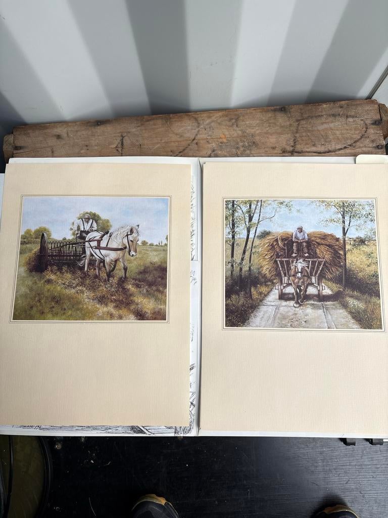 Set van 9 boerderij prenten Marian Schuurman, Antiek en Kunst, Ophalen of Verzenden