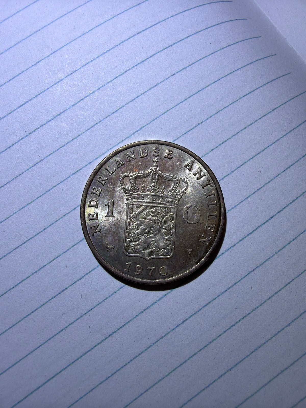 1970 1 Gulden Nederlandse Antillen Zilver (lage oplage), Postzegels en Munten, 1 gulden, Koningin Juliana, Zilver, Ophalen of Verzenden