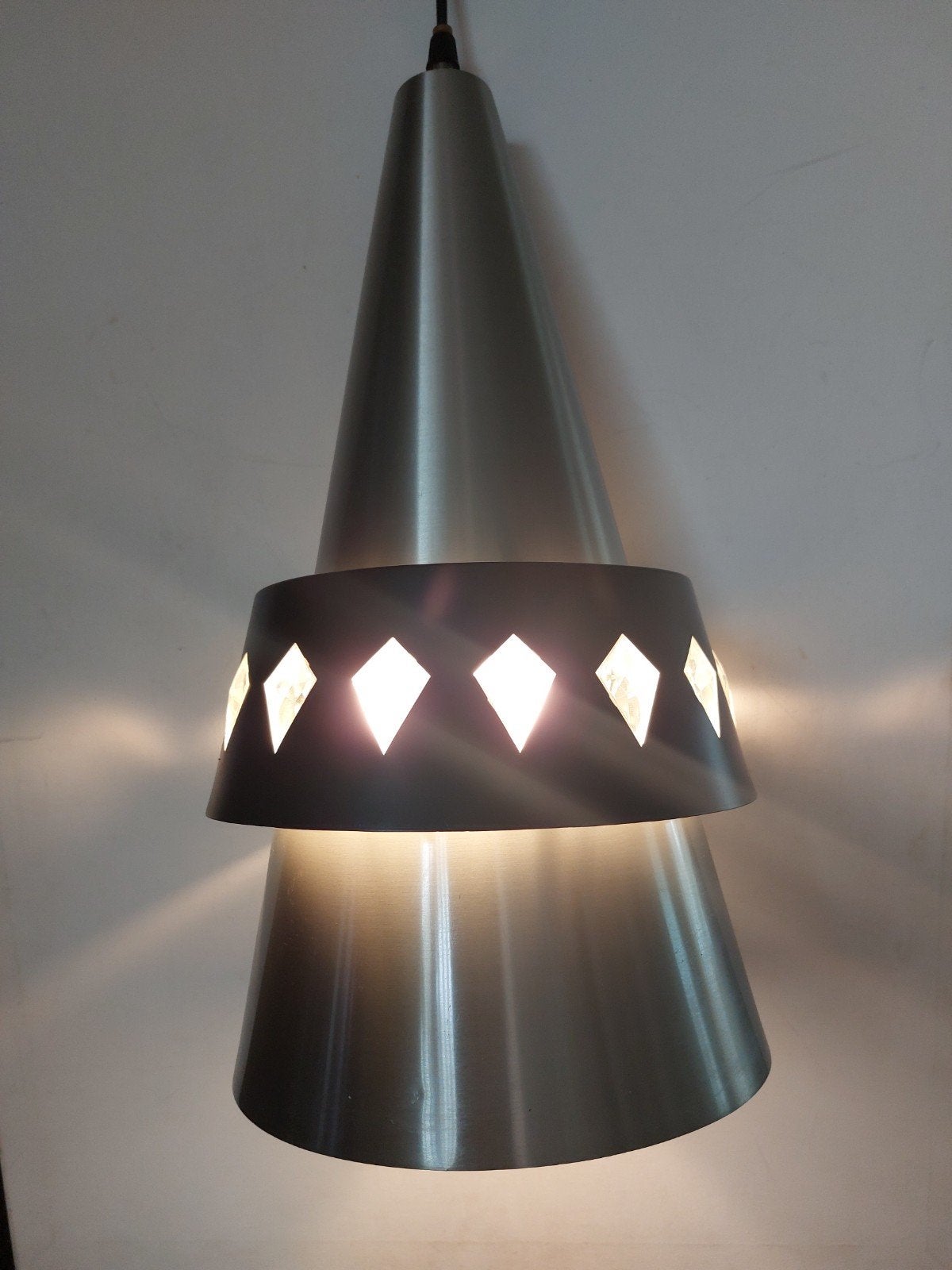 Vintage Fog Morup Deense hanglamp met kristallen, jaren '60, Antiek en Kunst, Antiek | Lampen, Ophalen of Verzenden