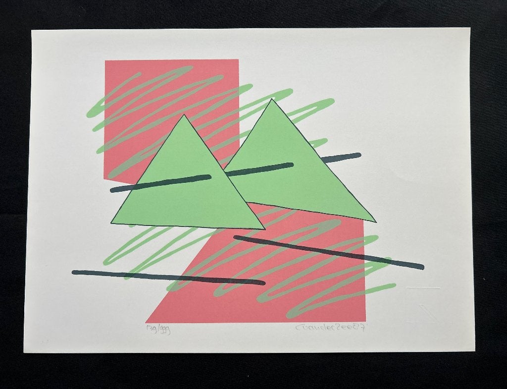 Zeefdruk C. van der Zee  ZOMEROPRUIMING, Antiek en Kunst, Kunst | Litho's en Zeefdrukken, Verzenden