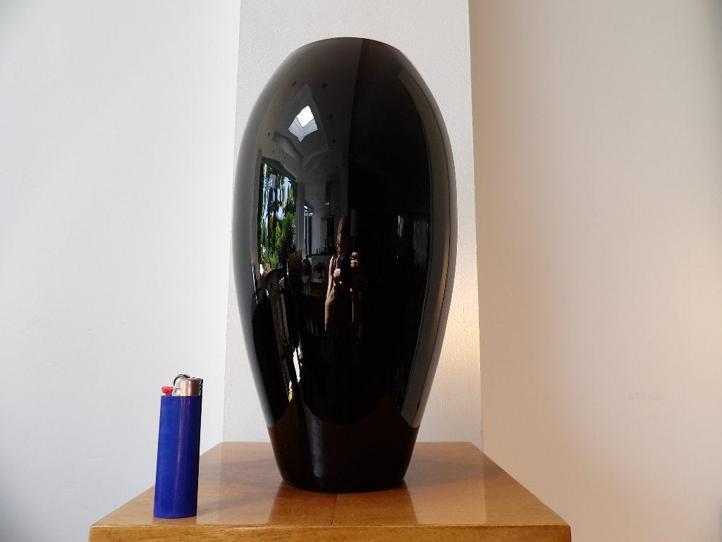 Art Deco grote Vaas Doyen, zwart opaline, Antiek en Kunst, Antiek | Vazen, Ophalen of Verzenden