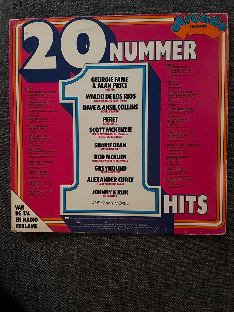 20 Nummer 1 Hits - Diverse Artiesten (Vinyl LP), Gebruikt, Ophalen of Verzenden, 1970 - 1979, Complilatie
