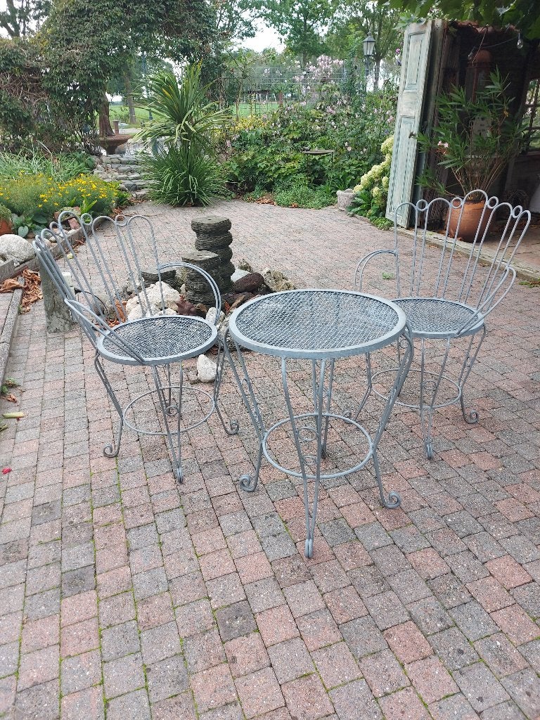 Bistro set verzinkt ijzer AANBIEDING, Tuin en Terras, Tuinmeubel-accessoires, Ophalen, Zo goed als nieuw