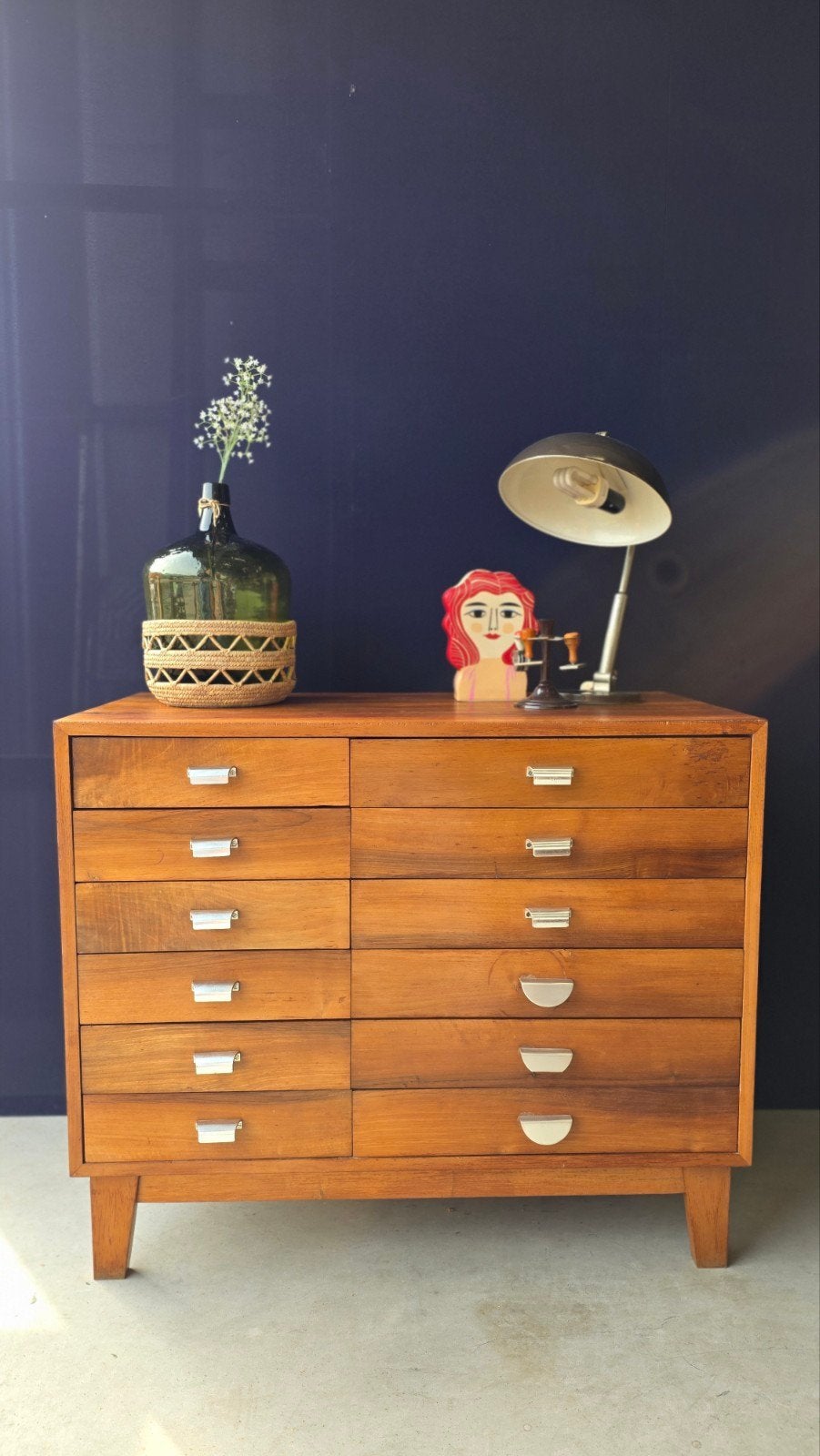 Vintage winkel ladekast, Scandinavische retro kast, dressoir, Gebruikt, 5 laden of meer, Vintage, Ophalen of Verzenden