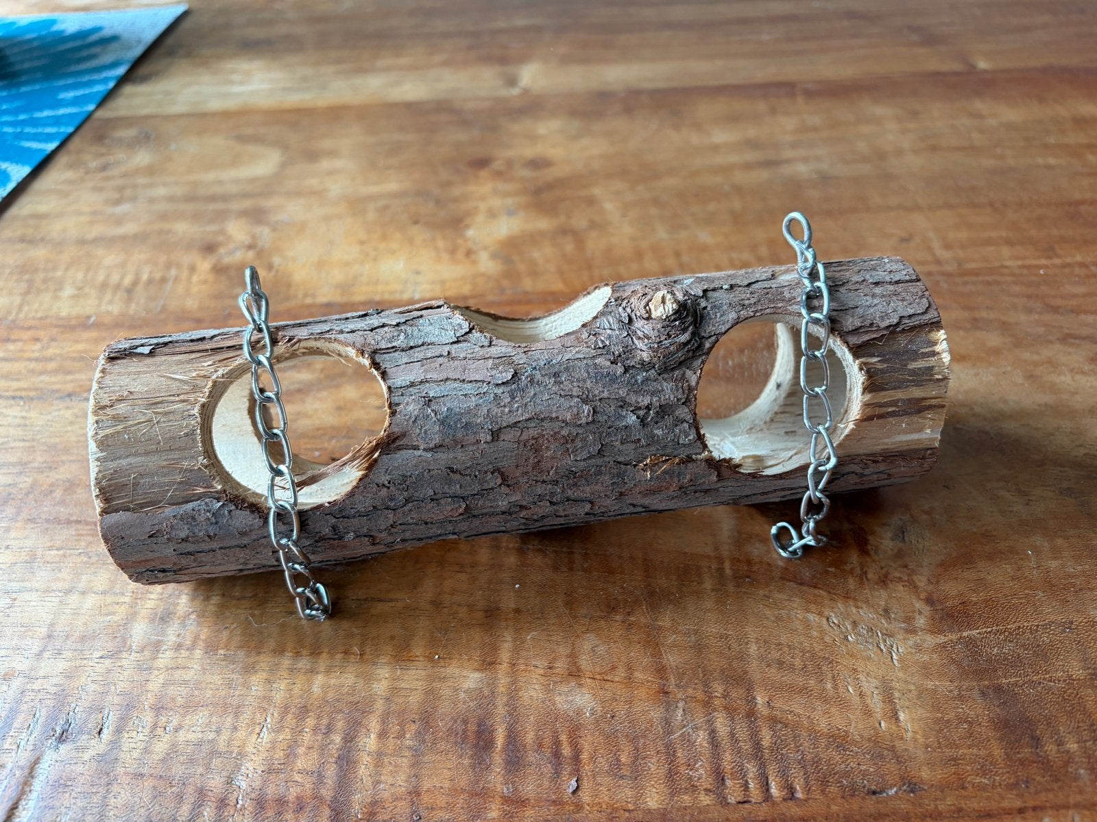 Houten boomstam met gaten 20 cm – speeltje voor hamster, Ophalen of Verzenden, Gebruikt, Speelgoed