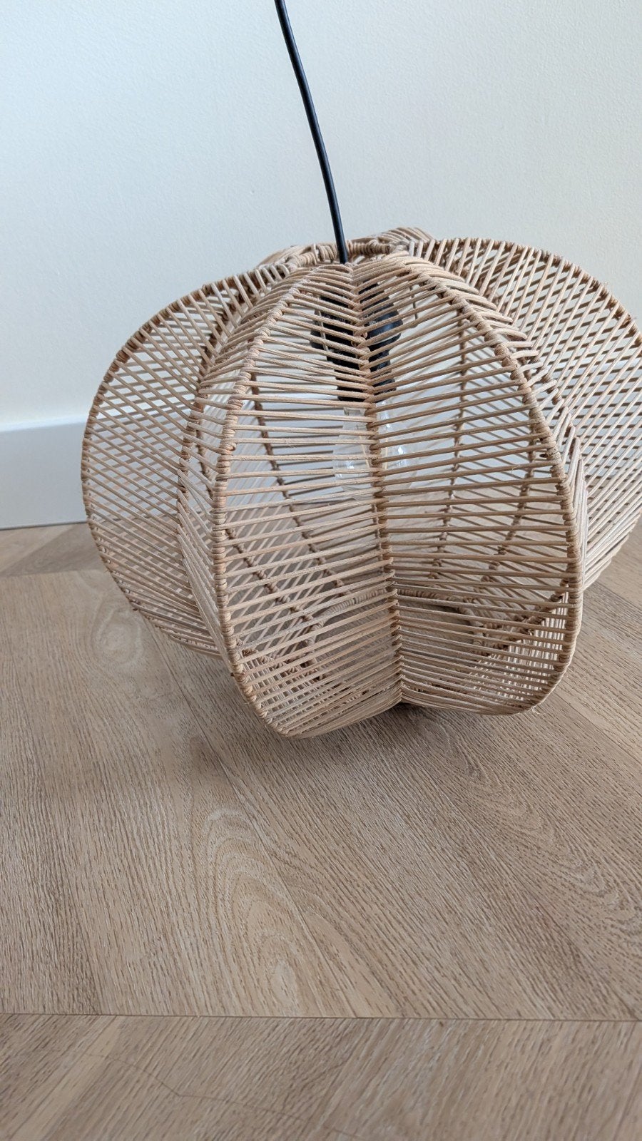 Prachtige Grote Stervormige Rotan Hanglamp - Boho / Japandi, Gebruikt, Natuurlijk materiaal, Bohemian rotan, E27 (groot)