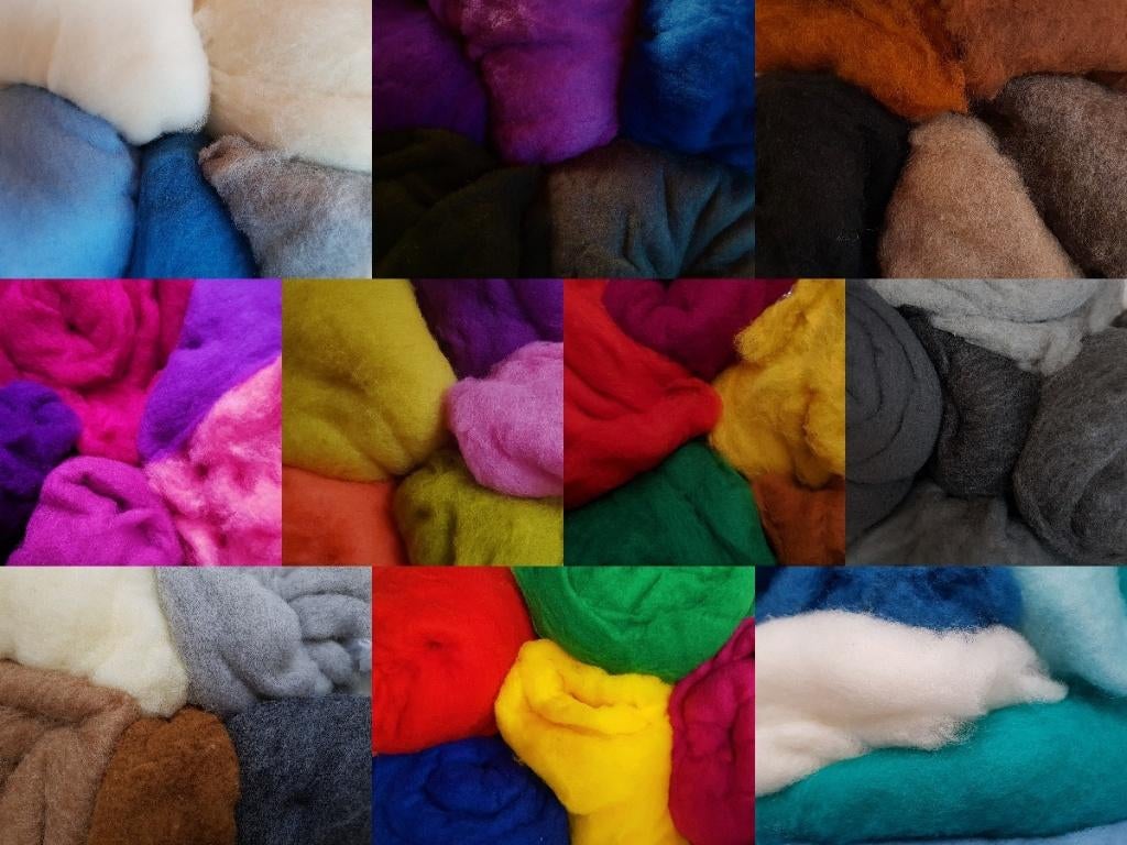 Assorti gekaarde wol, merino viltwol, natvilten, naaldvilten, Nieuw, Ophalen of Verzenden, Los Vilt, Linschoten